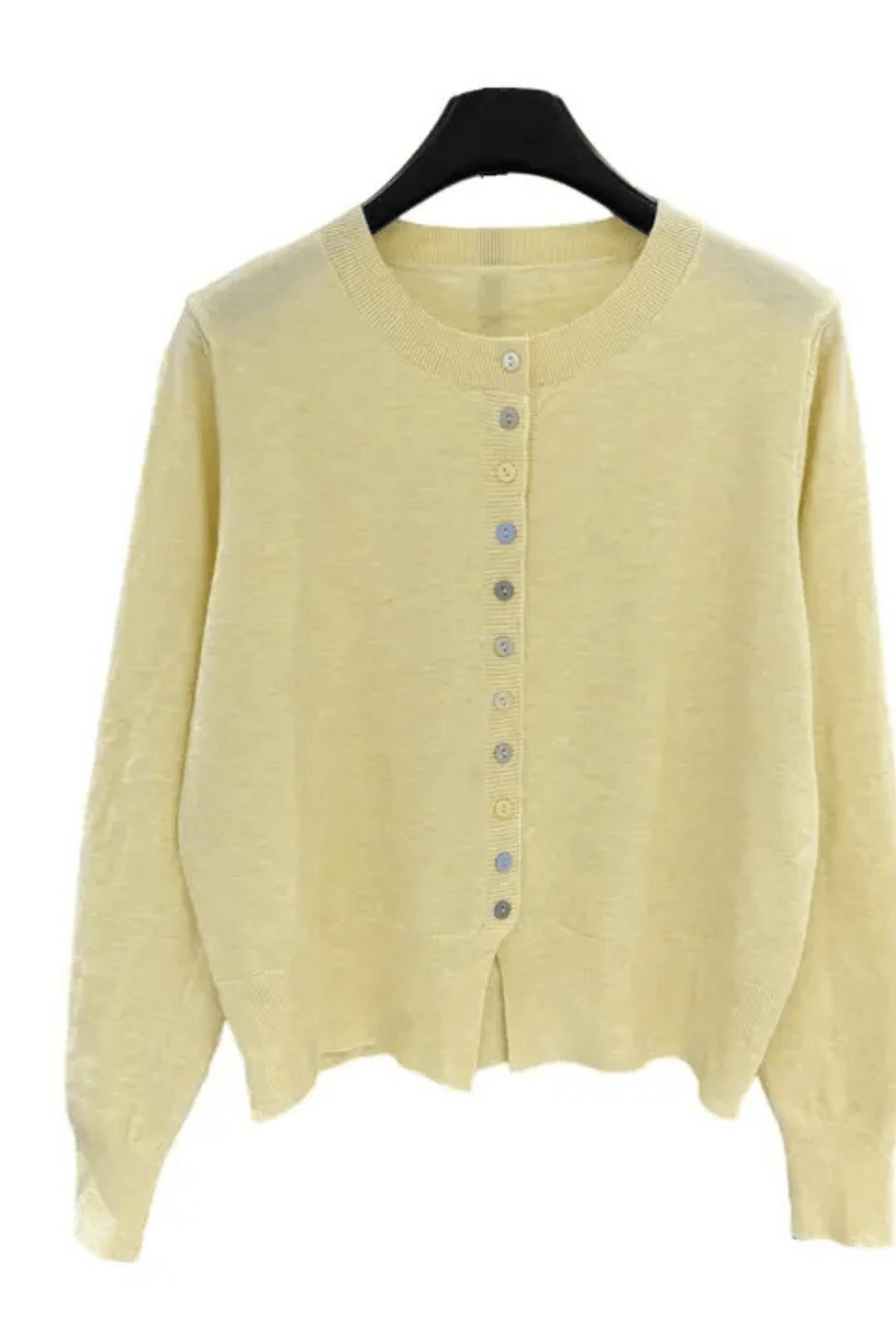 Last True Angel Fine Knit Cardigan with Multicoloured Buttons Yellow