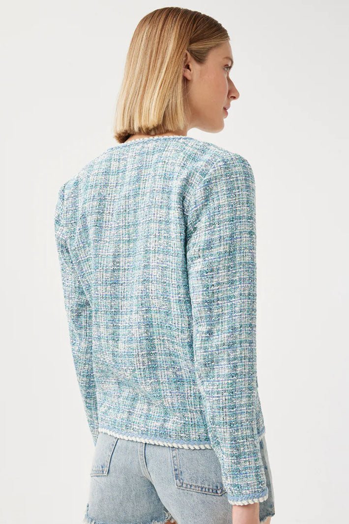 Leo & Ugo Coco JE628 Sky Blue Tweed Jacket - Dotique