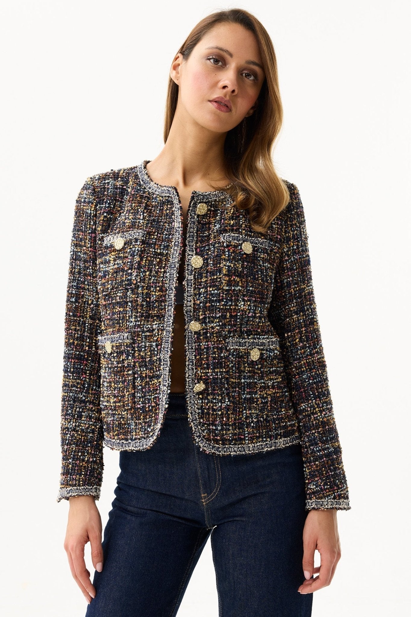 Leo & Ugo KH901 Multicolour Boucle Jacket - Dotique - Leo & Ugo