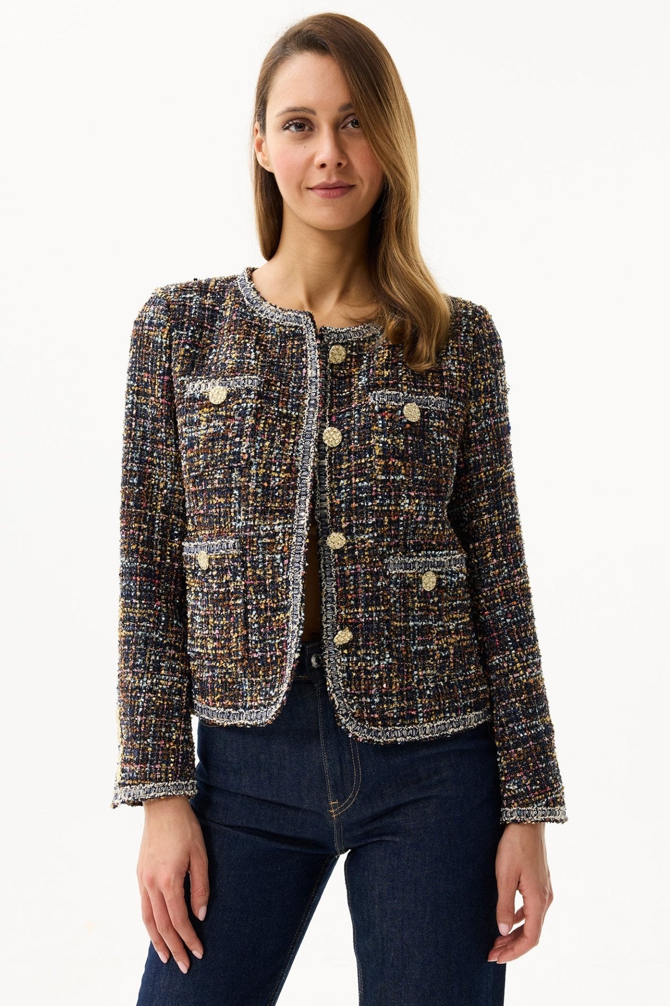 Leo & Ugo KH901 Multicolour Boucle Jacket - Dotique - Leo & Ugo