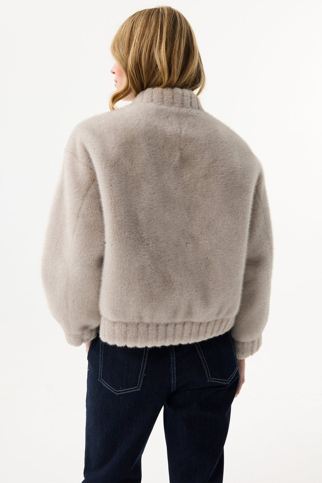 Leo & Ugo KH920 Grey Faux Fur Toggle Jacket - Dotique - Leo & Ugo