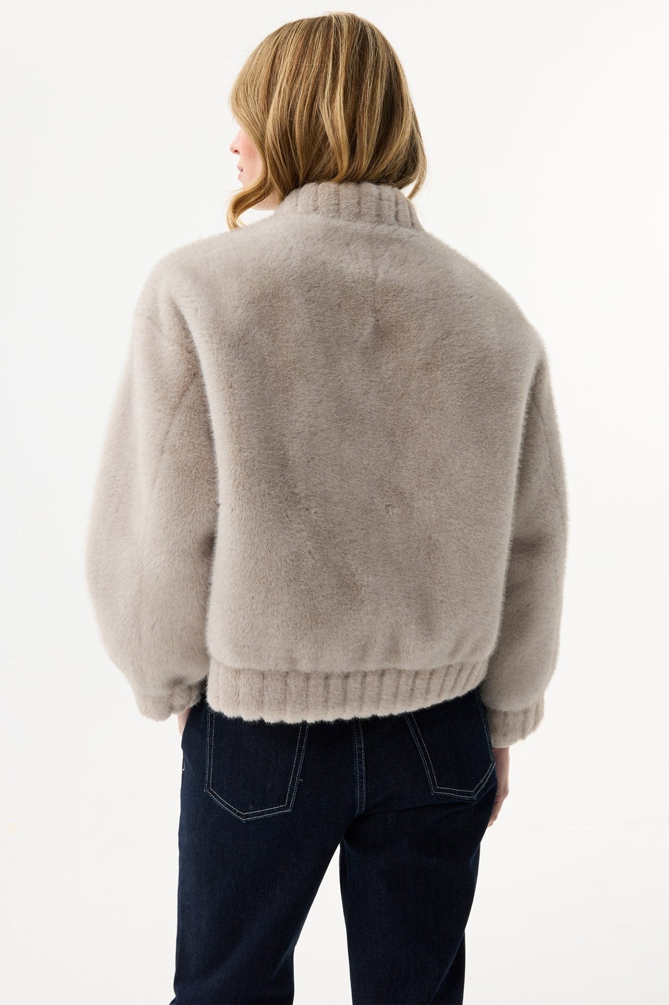 Leo & Ugo KH920 Grey Faux Fur Toggle Jacket - Dotique - Leo & Ugo
