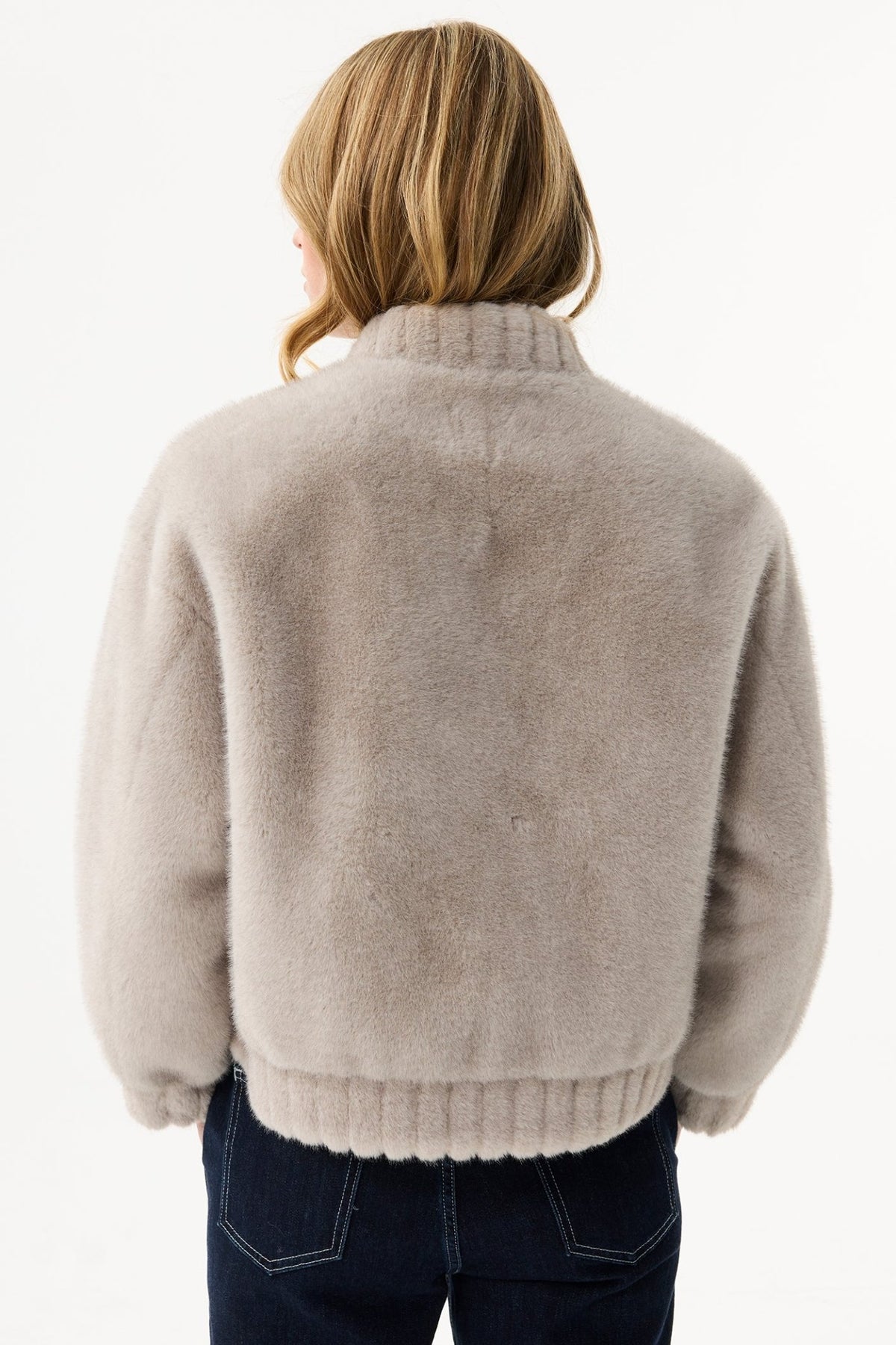 Leo & Ugo KH920 Grey Faux Fur Toggle Jacket - Dotique - Leo & Ugo