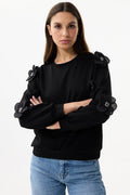 Leo & Ugo KH936 Black Flower Detail Jumper - Dotique - Leo & Ugo