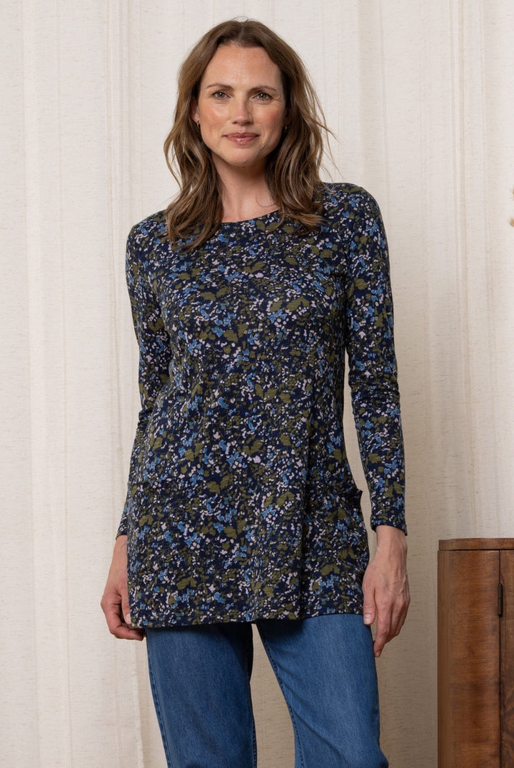 Lily & Me LM24542N High Tea Tunic Joyce Navy - Dotique