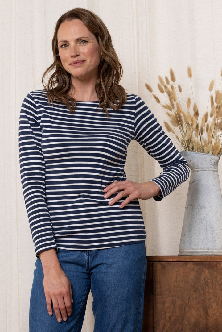 Lily & Me LM24545N Monica Stripe Top Navy - Dotique