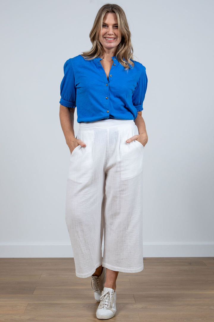 Lily & Me LM24027W Drift White Double Cloth Trousers - Dotique