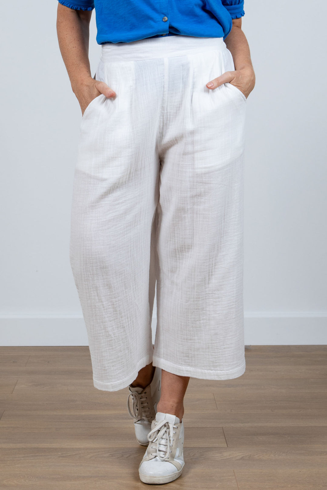 Lily & Me LM24027W Drift White Double Cloth Trousers - Dotique