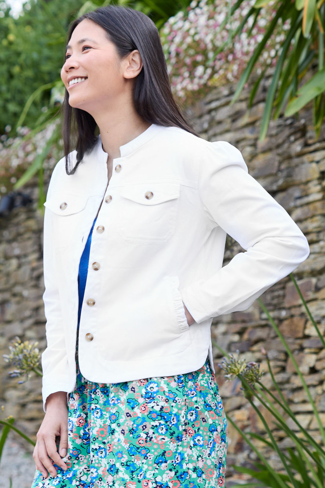 Lily & Me LM24036W Ivy White Twill Jacket - Dotique
