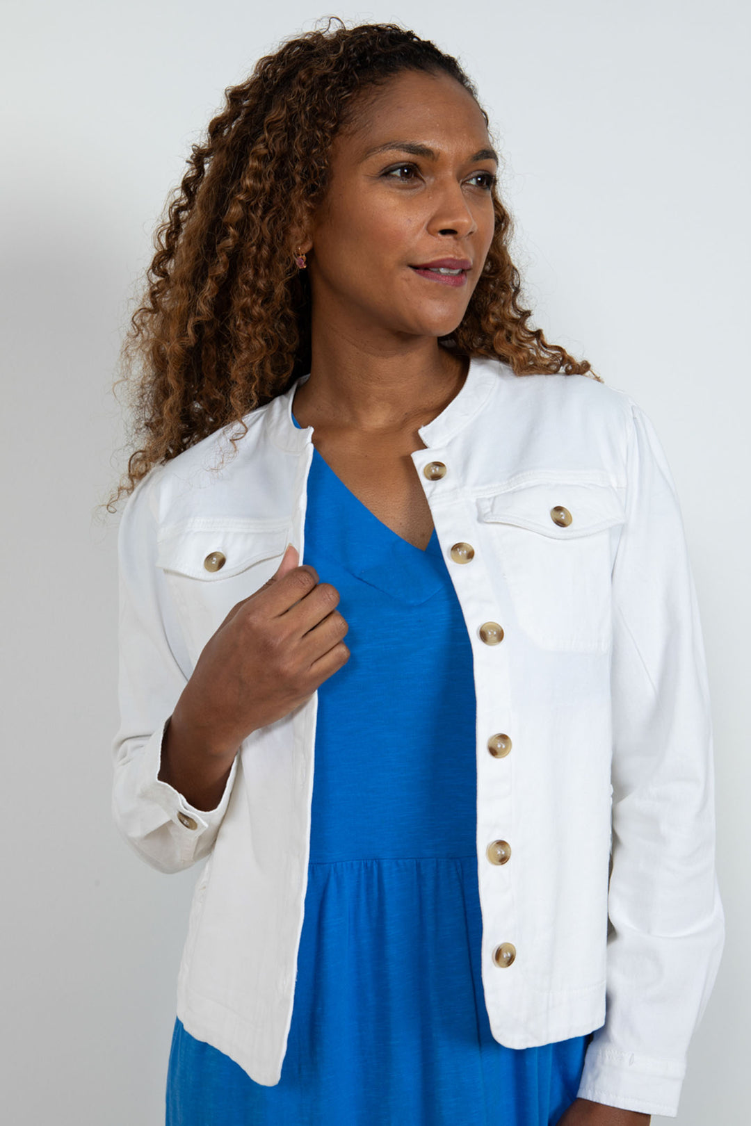 Lily & Me LM24036W Ivy White Twill Jacket - Dotique