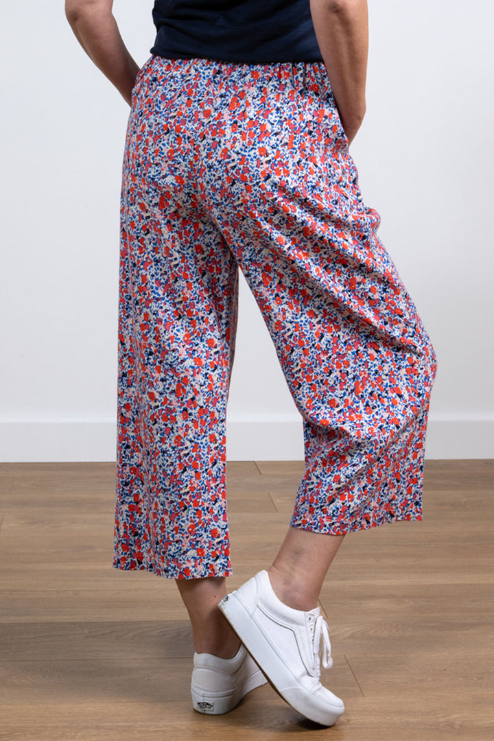 Lily & Me LM24129S Drift Red Sunset Delilah Print Wide Leg Trousers - Dotique