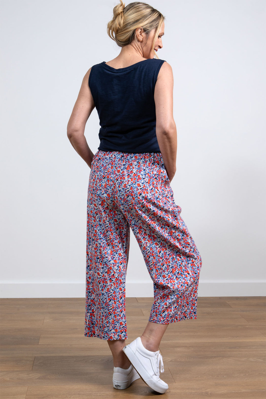 Lily & Me LM24129S Drift Red Sunset Delilah Print Wide Leg Trousers - Dotique