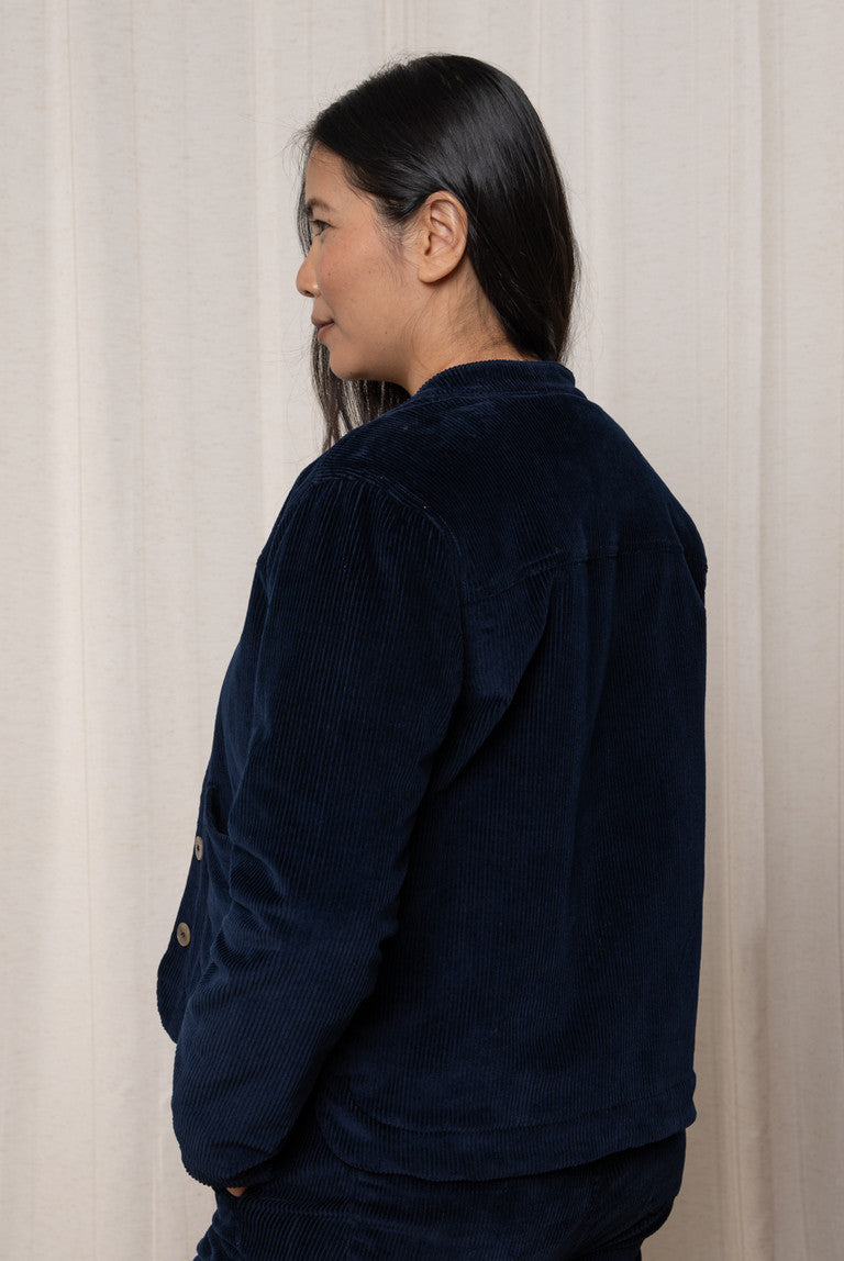 Lily & Me LM24587N Palmer Jumbo Cord Jacket Navy - Dotique