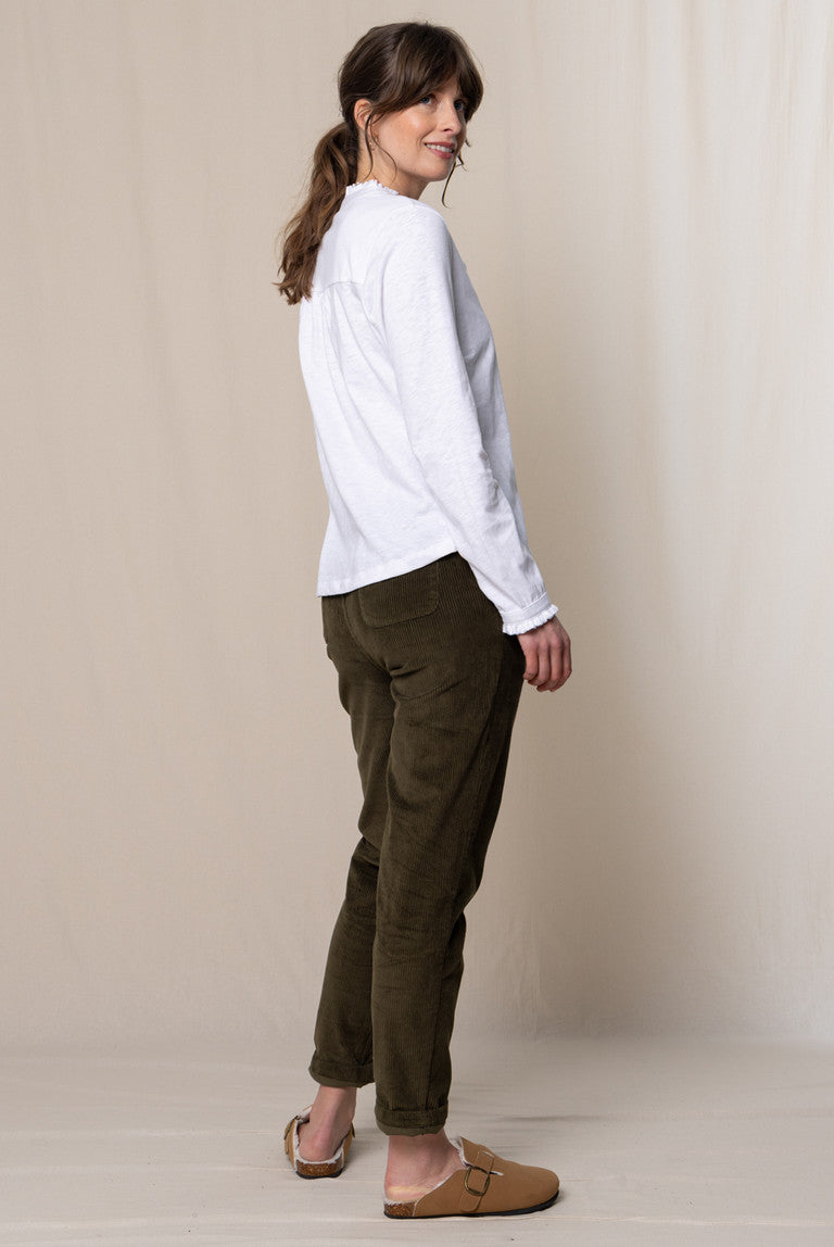 Lily & Me LM24592OL Brookend Cord Trouser Olive - Dotique