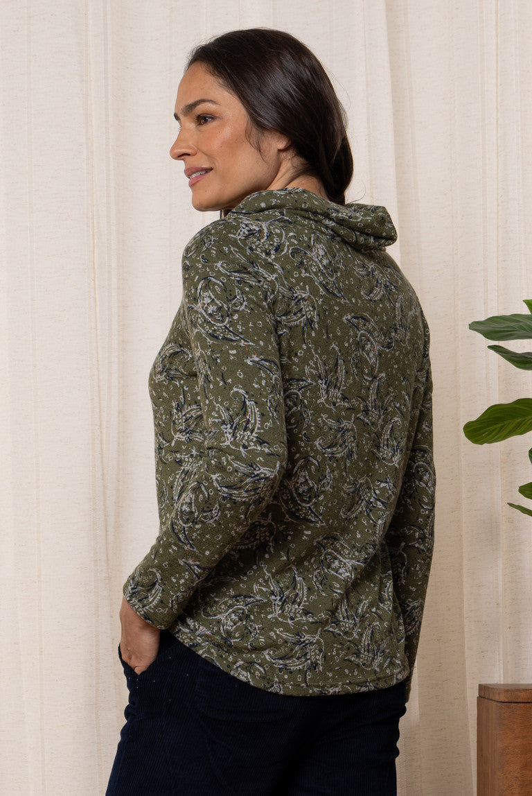 Lily & Me LM24607OL Relaxed Everyday Jumper Painterly Olive - Dotique