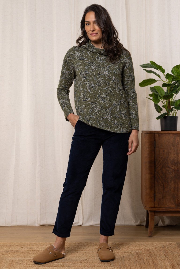 Lily & Me LM24607OL Relaxed Everyday Jumper Painterly Olive - Dotique