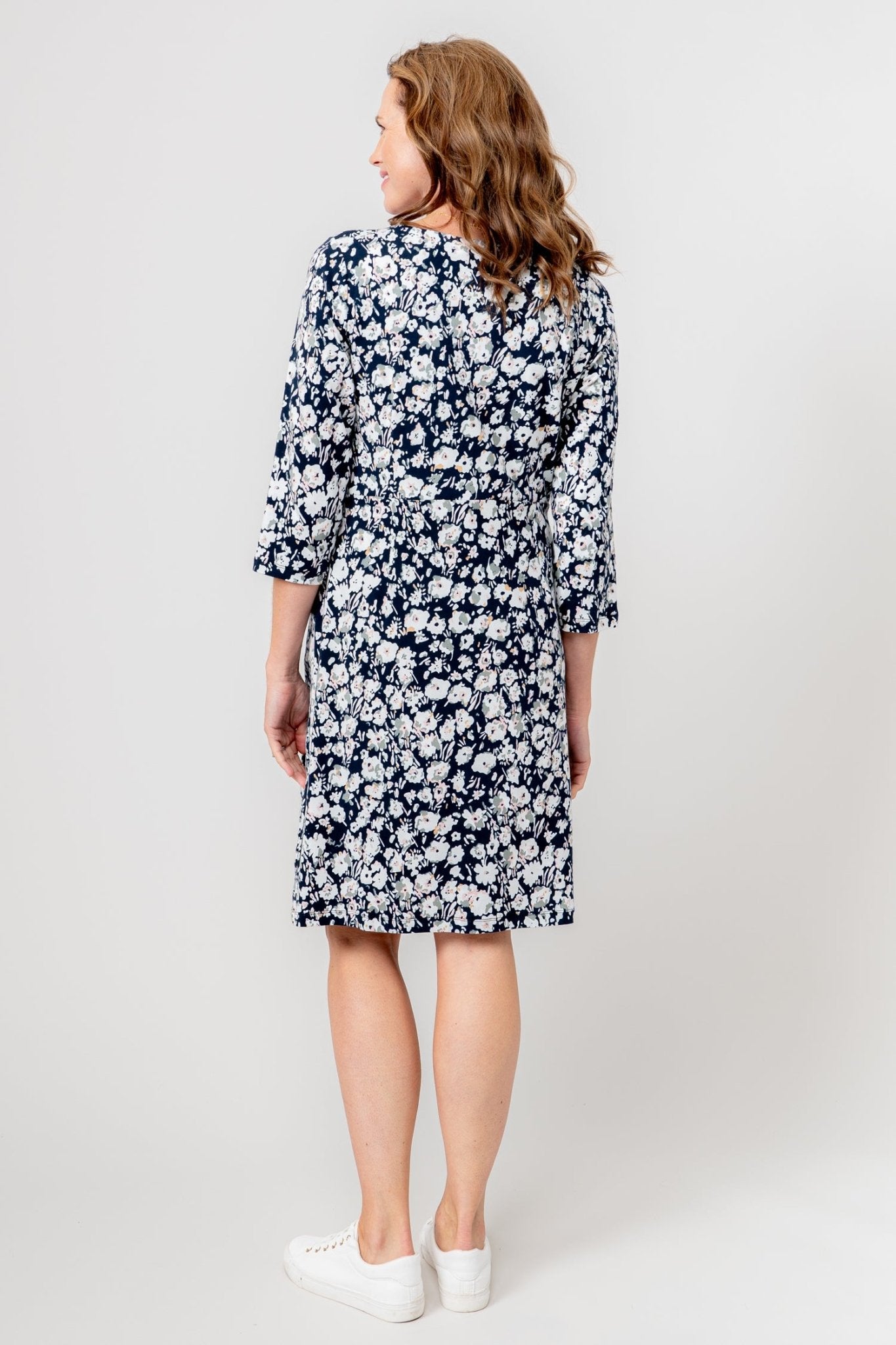 Lily & Me LM25027N Uplands Dress 34 Sleeve Prairie Navy - Dotique