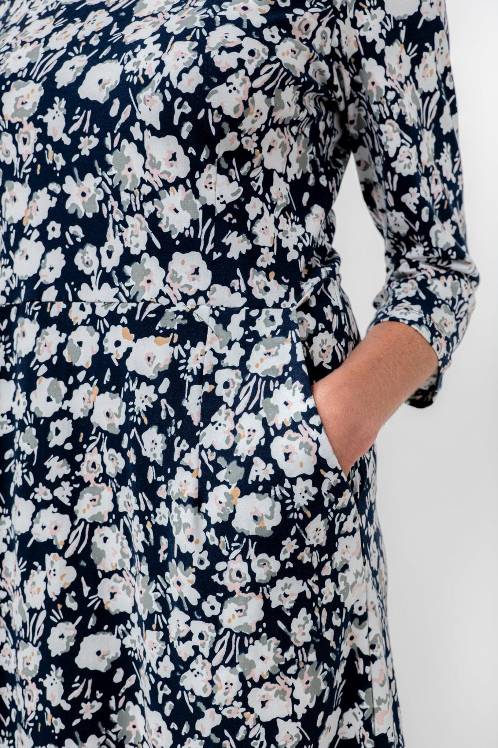 Lily & Me LM25027N Uplands Dress 34 Sleeve Prairie Navy - Dotique