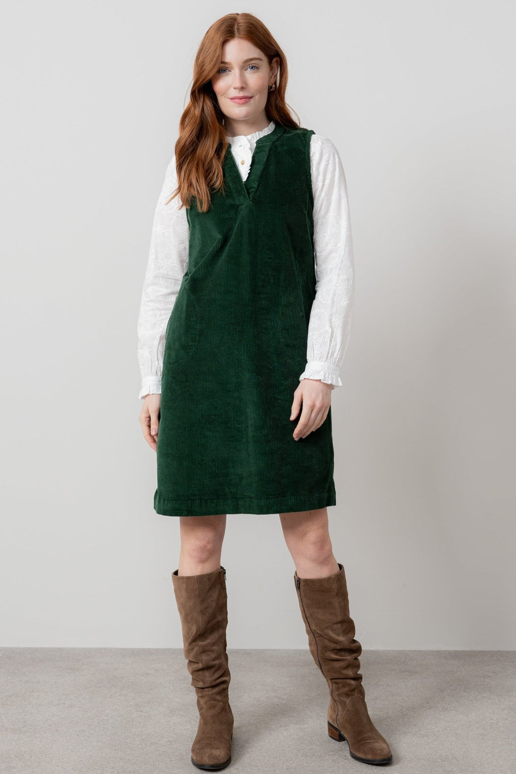 Lily & Me LM25635 Belle Dress Plain Pine Green - Dotique - Lily & me