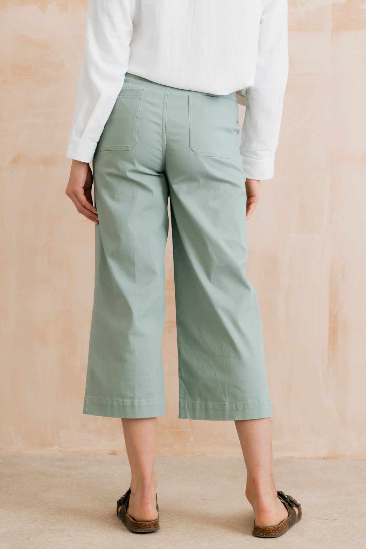 Lily & Me LM26094 Isla cropped trousers in Silver Sage, image 4