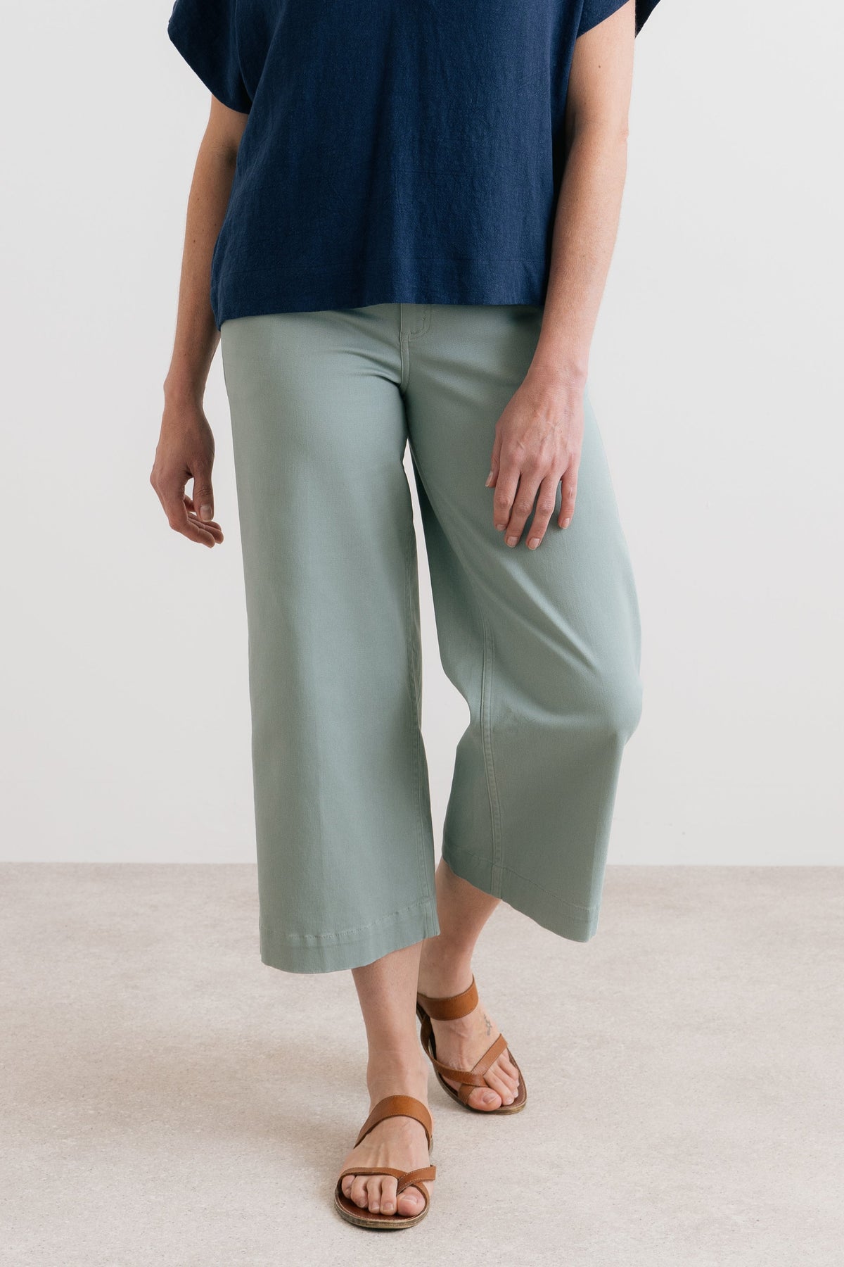 Lily & Me LM26094 Isla cropped trousers in Silver Sage, image 6