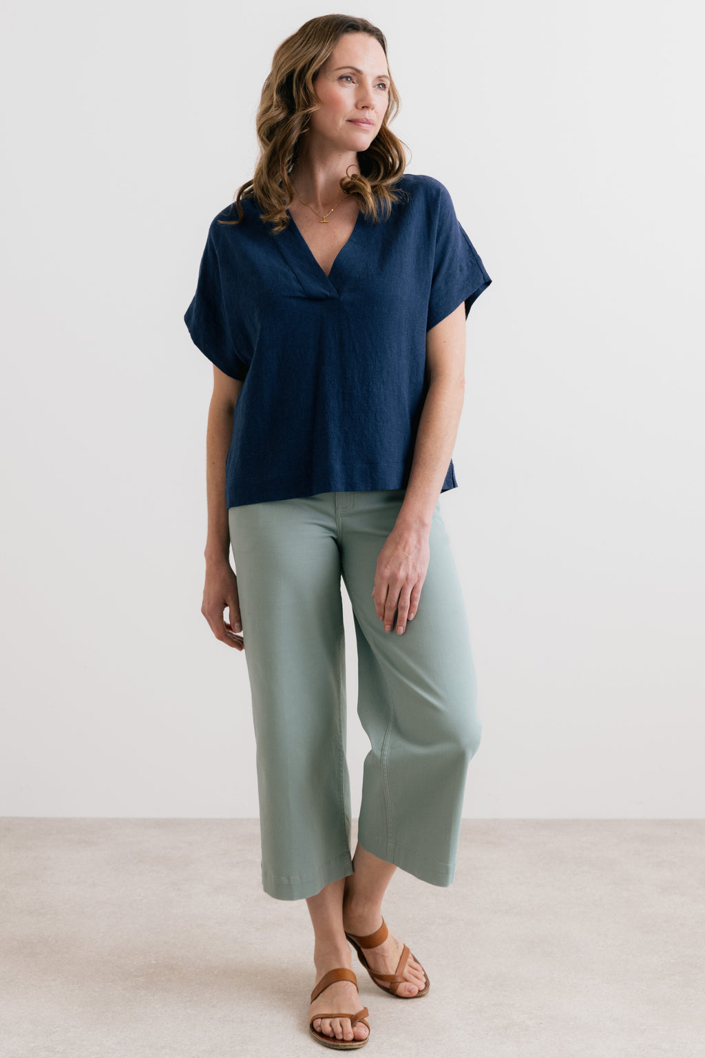 Lily & Me LM26094 Isla cropped trousers in Silver Sage, image 8