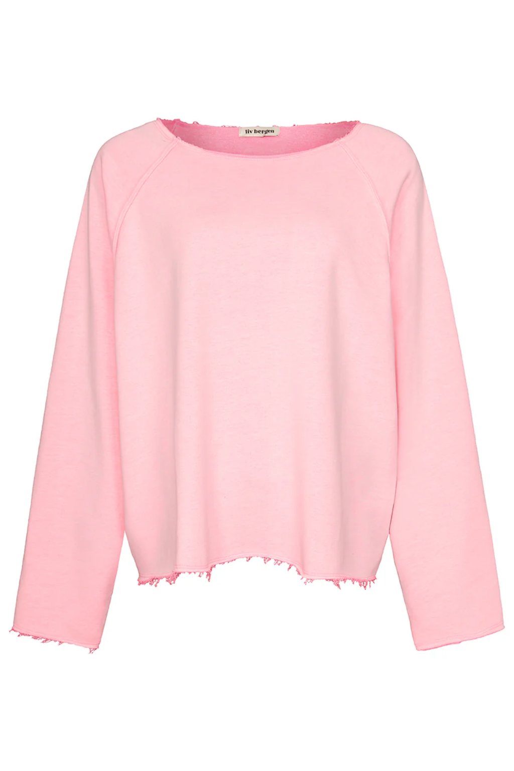 Front view of Liv Bergen Fine Sweater Tag in Neon Pink by liv bergen available to shop liv bergen at Dotique