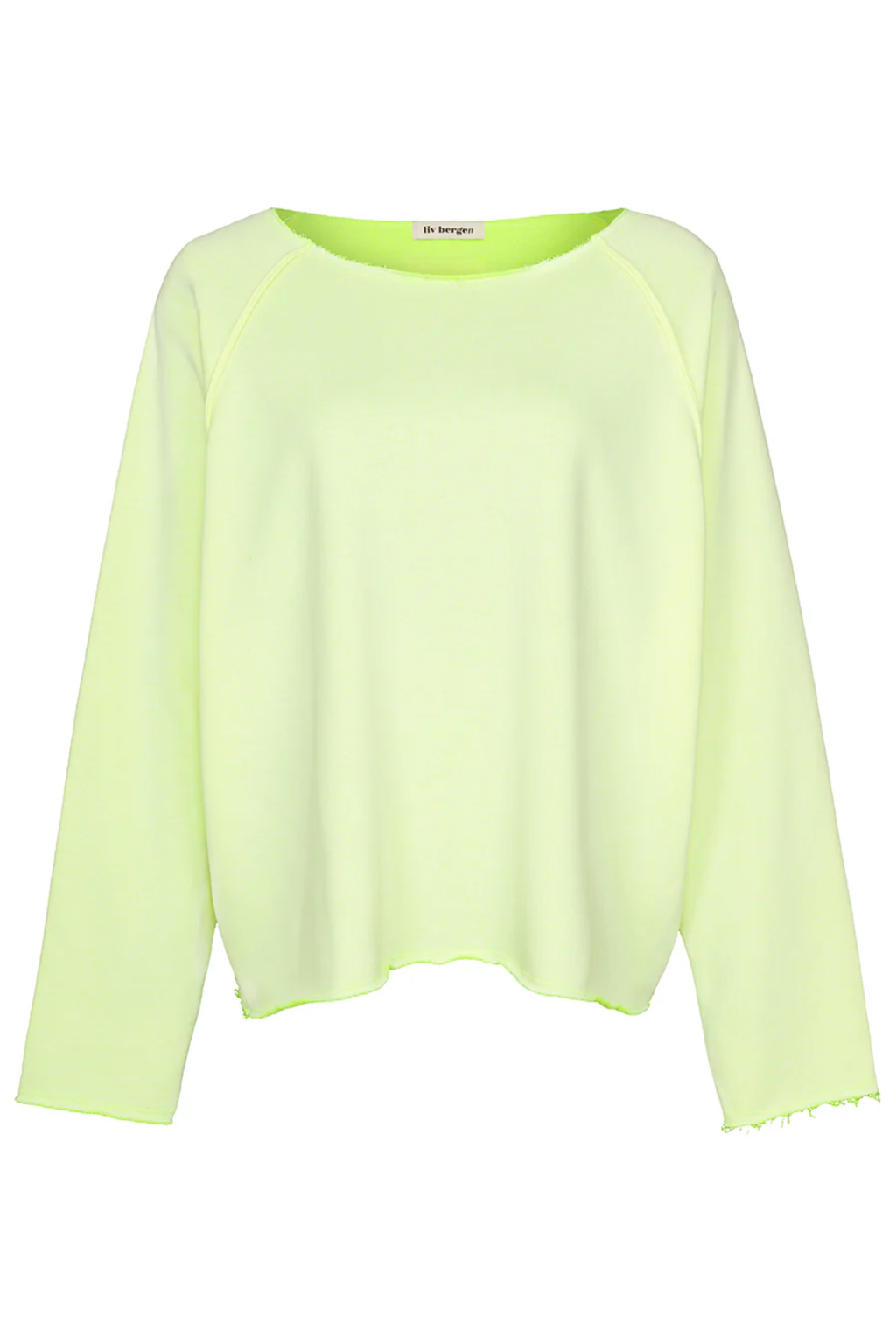 Front view of Liv Bergen Fine Sweater Tag Neon Yellow by liv bergen available to shop liv bergen at Dotique