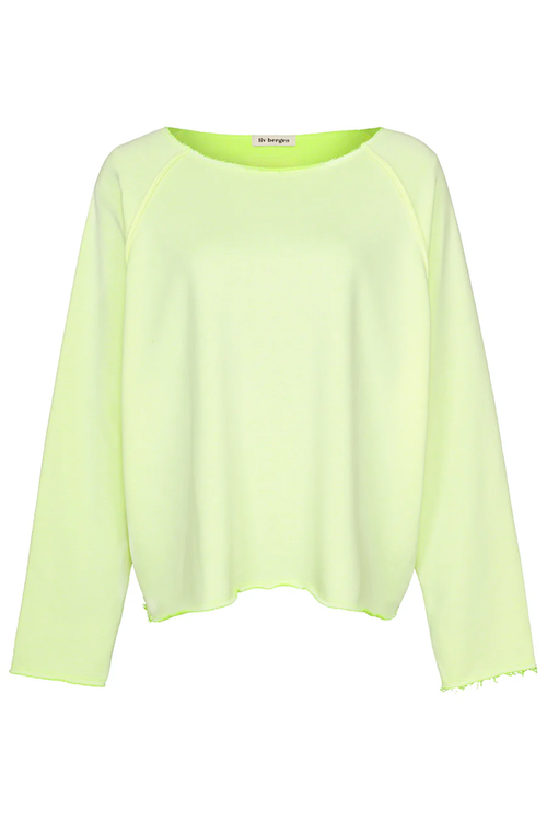 Front view of Liv Bergen Fine Sweater Tag Neon Yellow by liv bergen available to shop liv bergen at Dotique