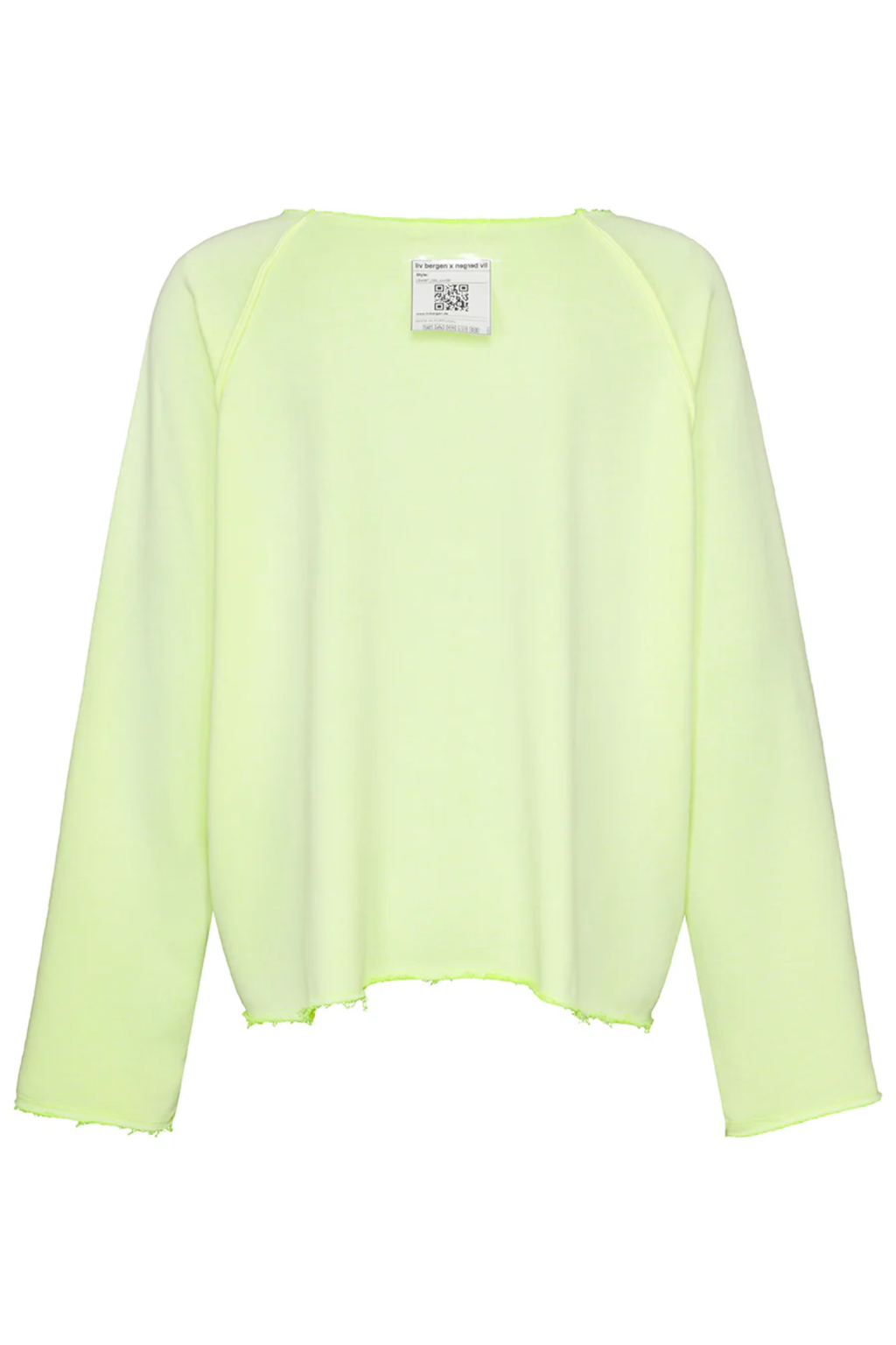 Back of Liv Bergen Fine Sweater Tag Neon Yellow by liv bergen available to shop liv bergen at Dotique