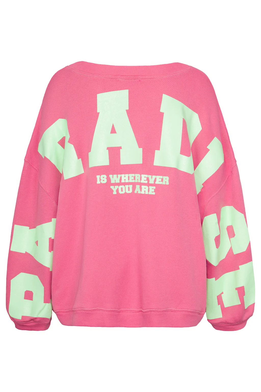 Back view of Liv Bergen Sky Paradise Sweater – Lipstick by liv bergen shop liv bergen at Dotique in vibrant pink color