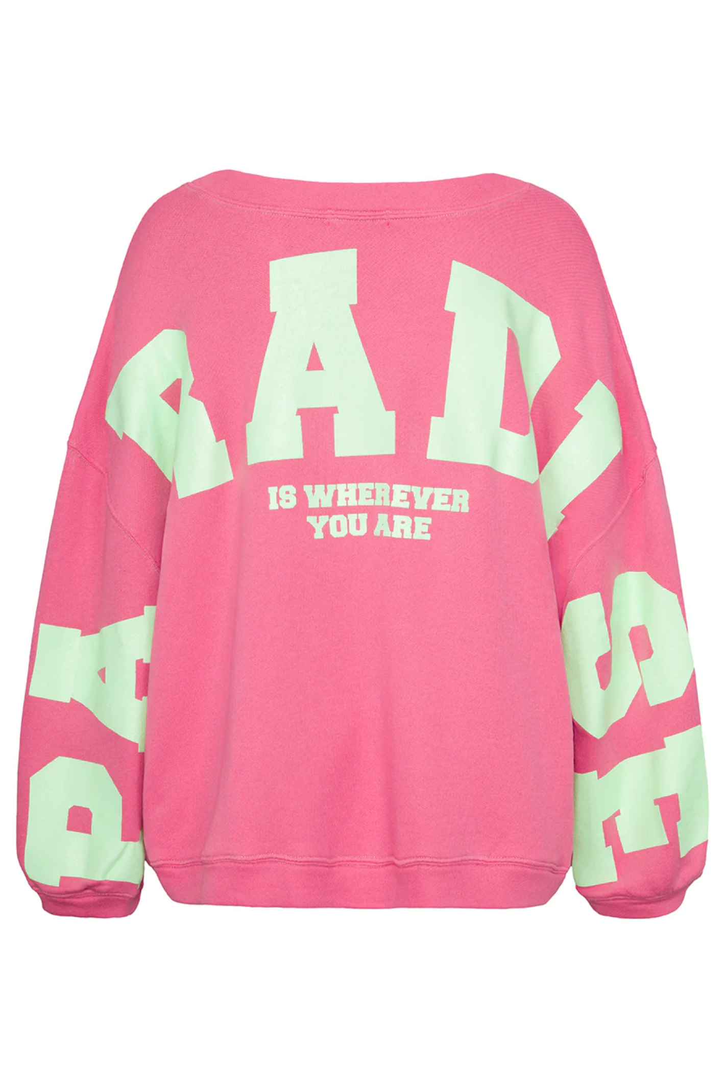 Back view of Liv Bergen Sky Paradise Sweater – Lipstick by liv bergen shop liv bergen at Dotique in vibrant pink color