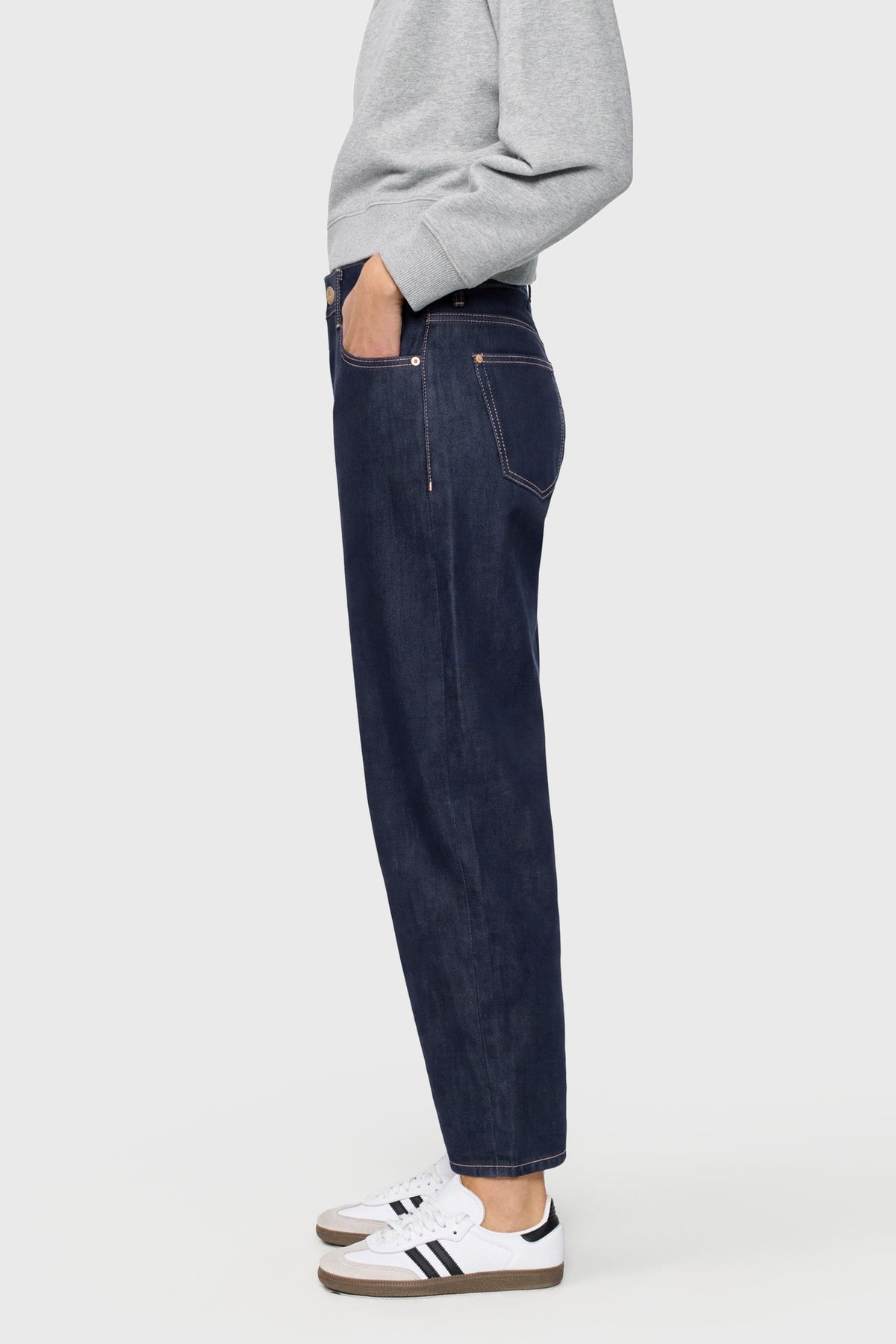Side view of MAC Jeans Danni Barrel Jeans Fashion Rinsed 3110-90-0389L-D683