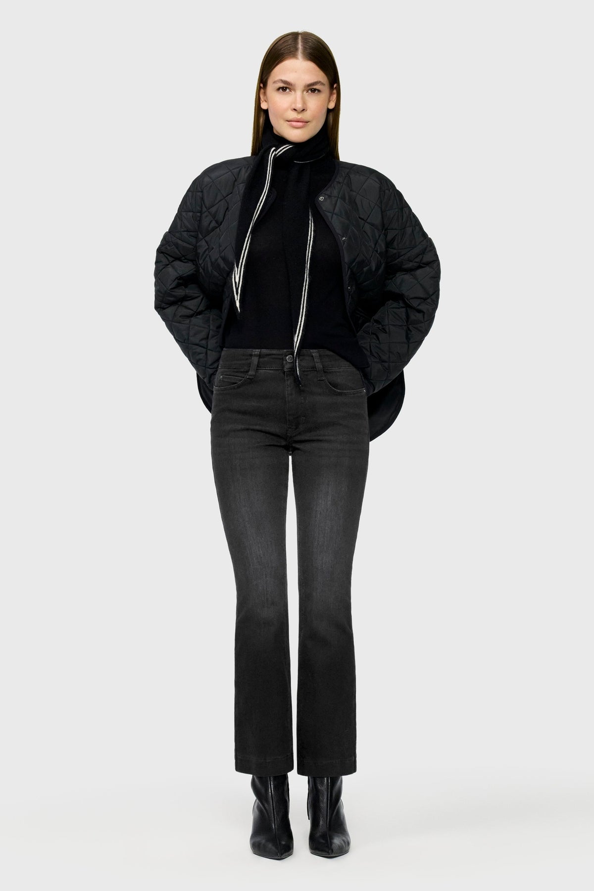 Full outfit view of MAC Jeans Dream Bootcut Jeans 5429-90-D988 Black