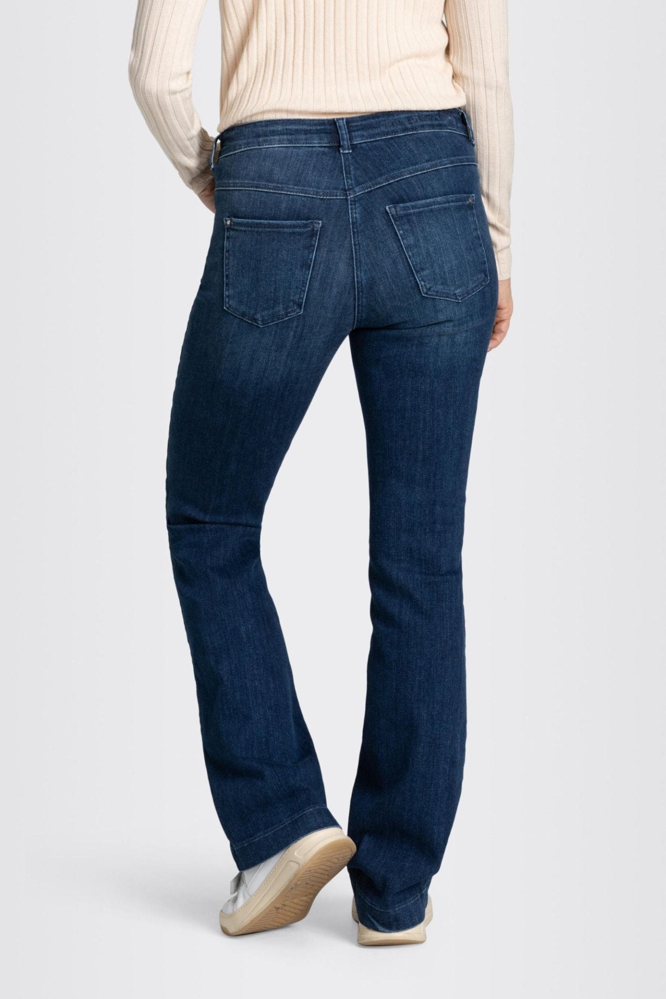 Back view of MAC Jeans Dream Bootcut Jeans 5429-90-D574 Dark Denim by Mac Jeans, shop Mac Jeans at Dotique.