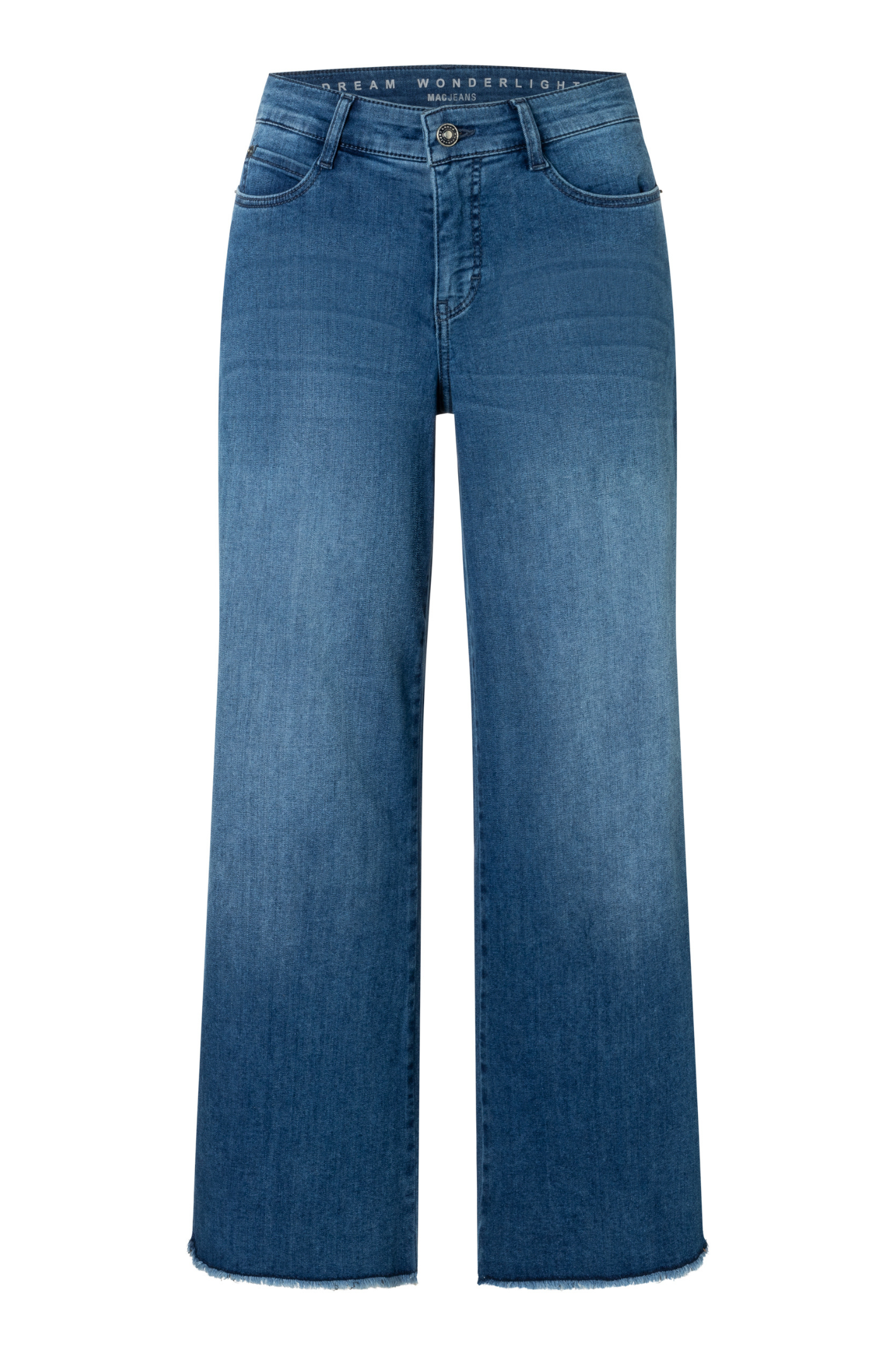 Designed for effortless style and comfort, the Dotique MAC Dream Wide Cropped Jeans in Storm Blue Wash offer a modern, relaxed silhouette. Shop MAC Jeans at Dotique.