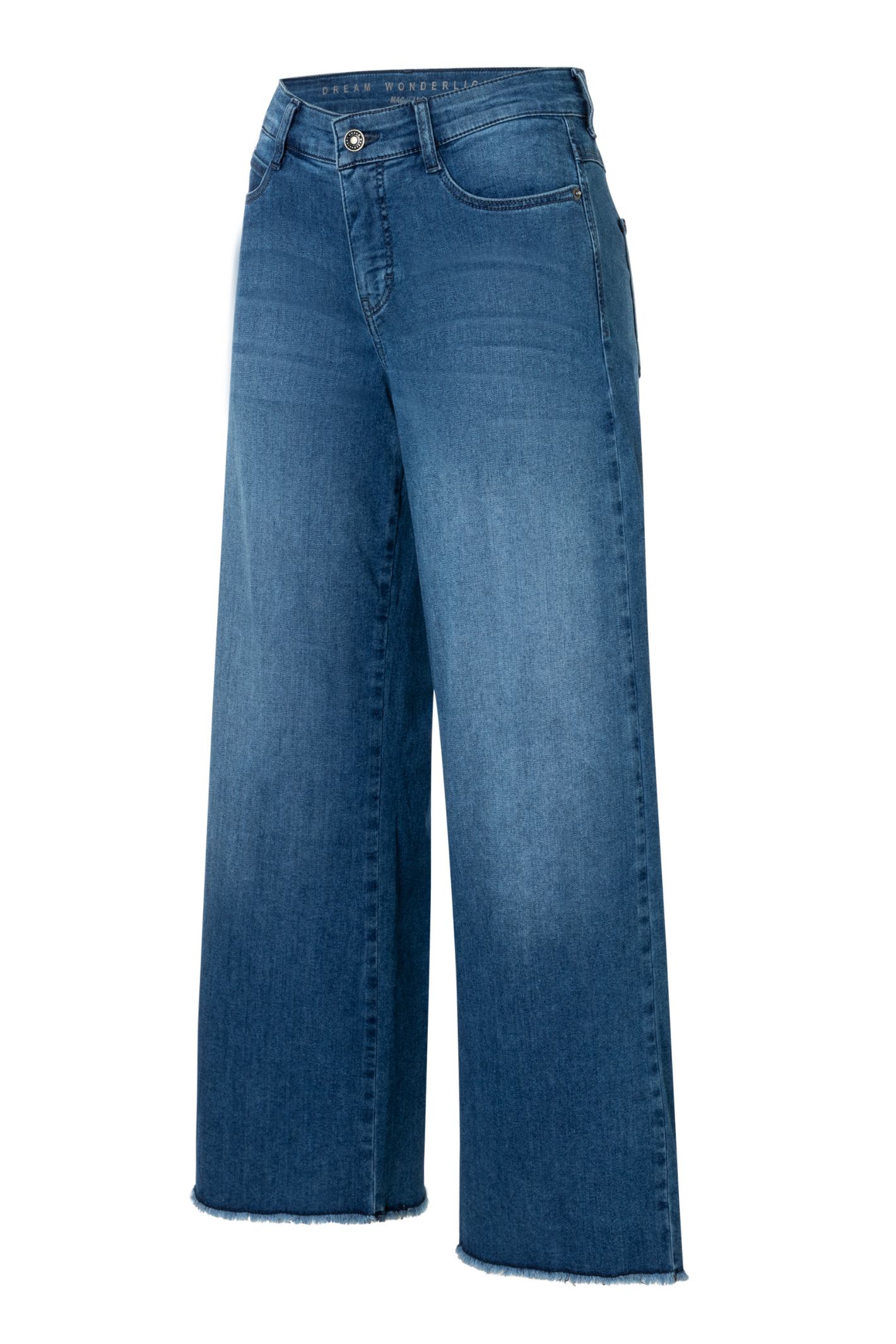 Designed for effortless style and comfort, the Dotique MAC Dream Wide Cropped Jeans in Storm Blue Wash offer a modern, relaxed silhouette. Shop MAC Jeans at Dotique.