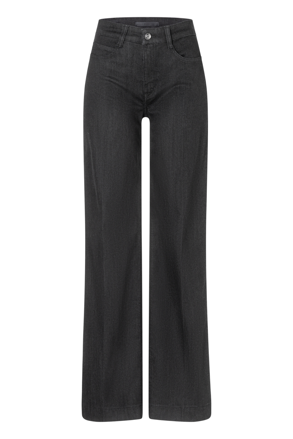 Front view of MAC Jeans 5228-90-0387L D999 Black Wide Authentic Stretch Denim Jeans by Mac Jeans, shop Mac Jeans at Dotique