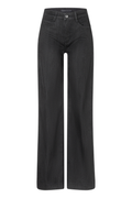 Front view of MAC Jeans 5228-90-0387L D999 Black Wide Authentic Stretch Denim Jeans by Mac Jeans, shop Mac Jeans at Dotique
