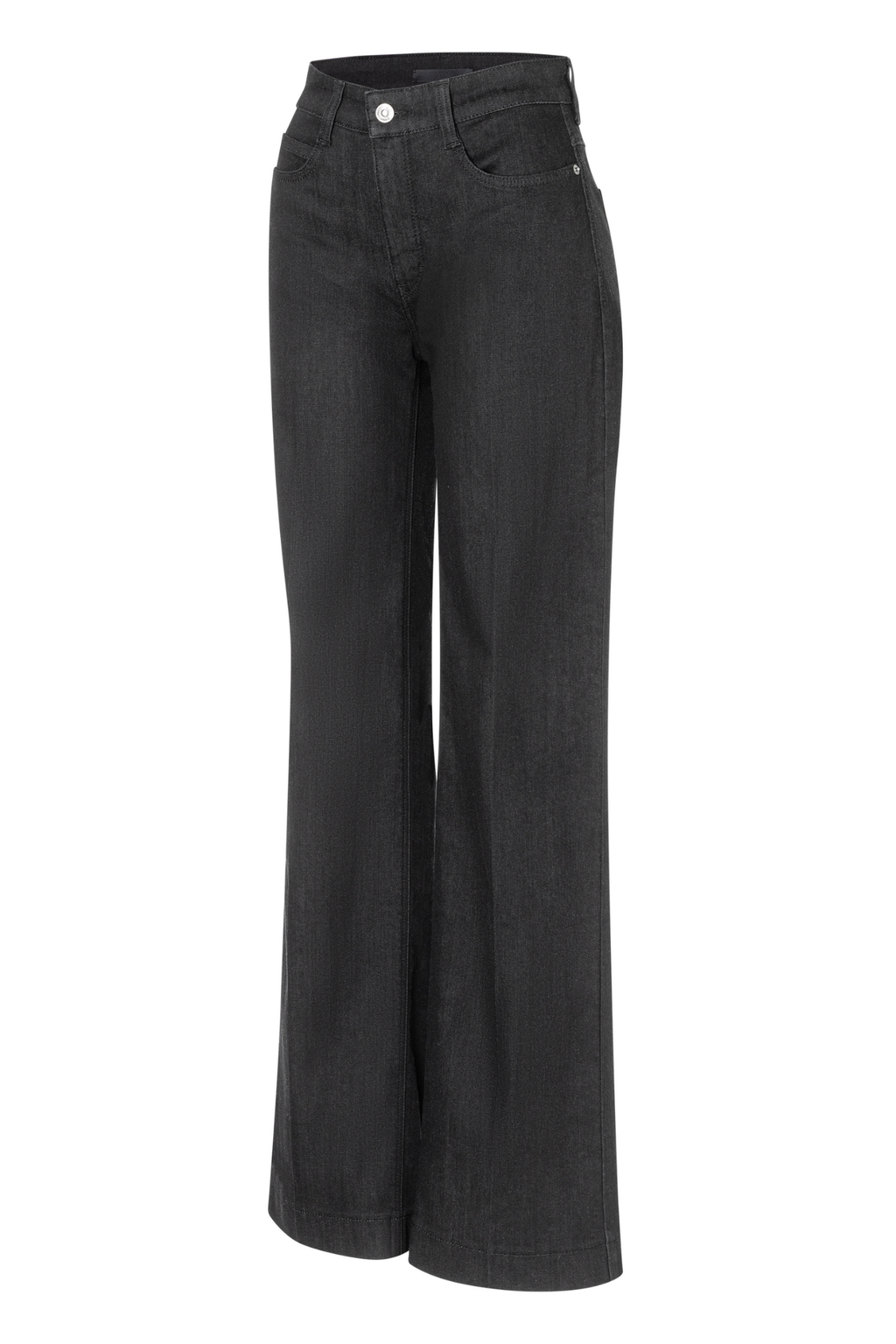 Front view of MAC Jeans 5228-90-0387L D999 Black Wide Authentic Stretch Denim Jeans by Mac Jeans, shop Mac Jeans at Dotique