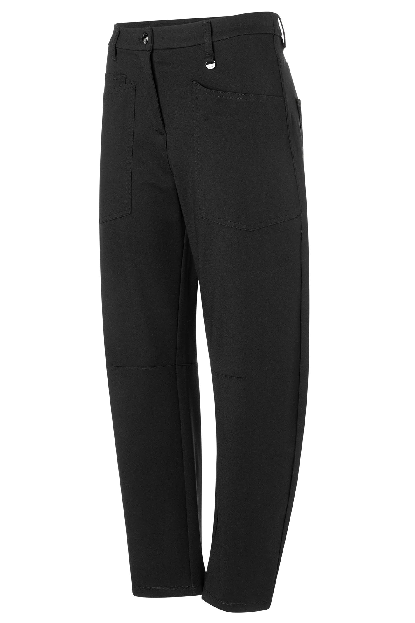 Mac black baggy smart jersey trousers with barrel leg – Dotique