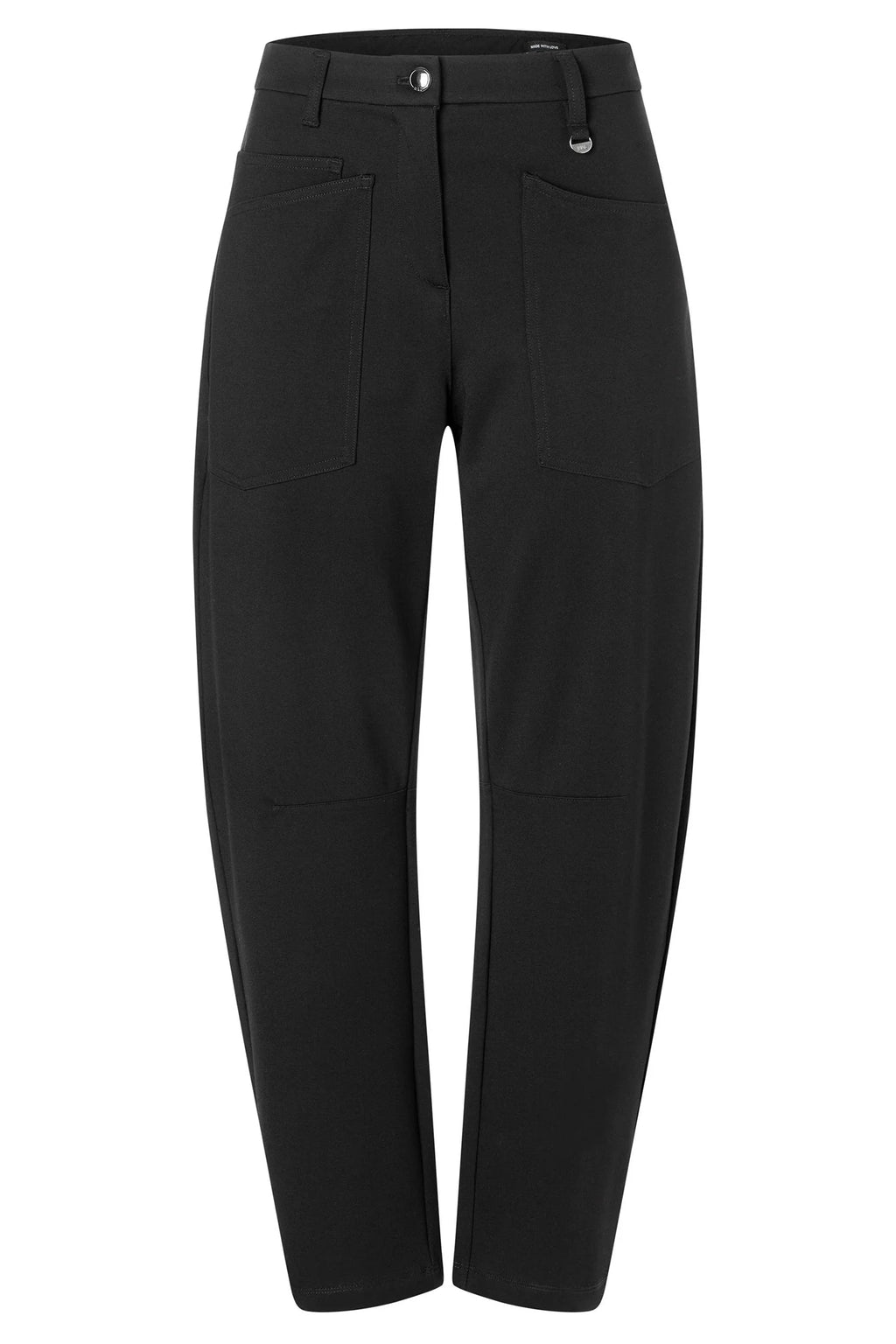 Mac black baggy smart jersey trousers with barrel leg – Dotique