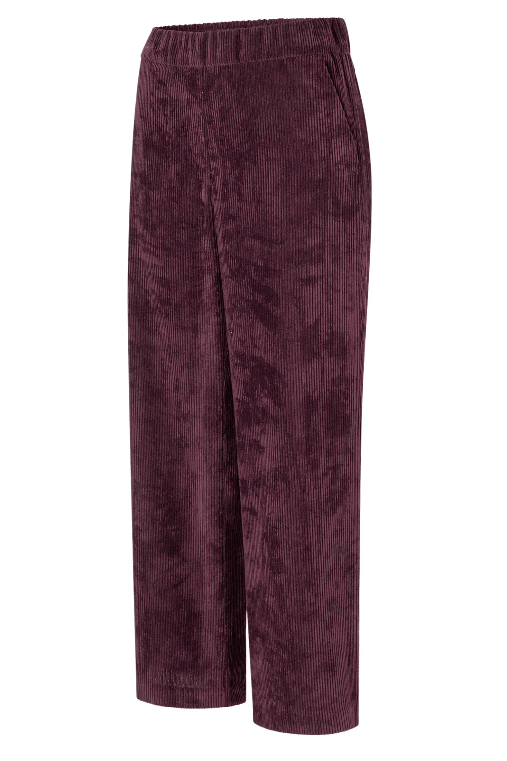 MAC Chiara cropped fluid corduroy trousers in aubergine – Dotique

