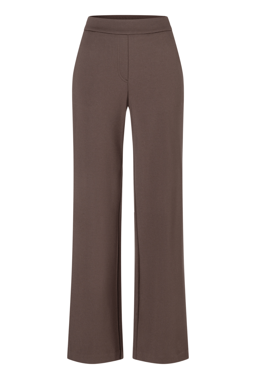 MAC Chiara light jersey straight leg trousers in truffle brown – Dotique