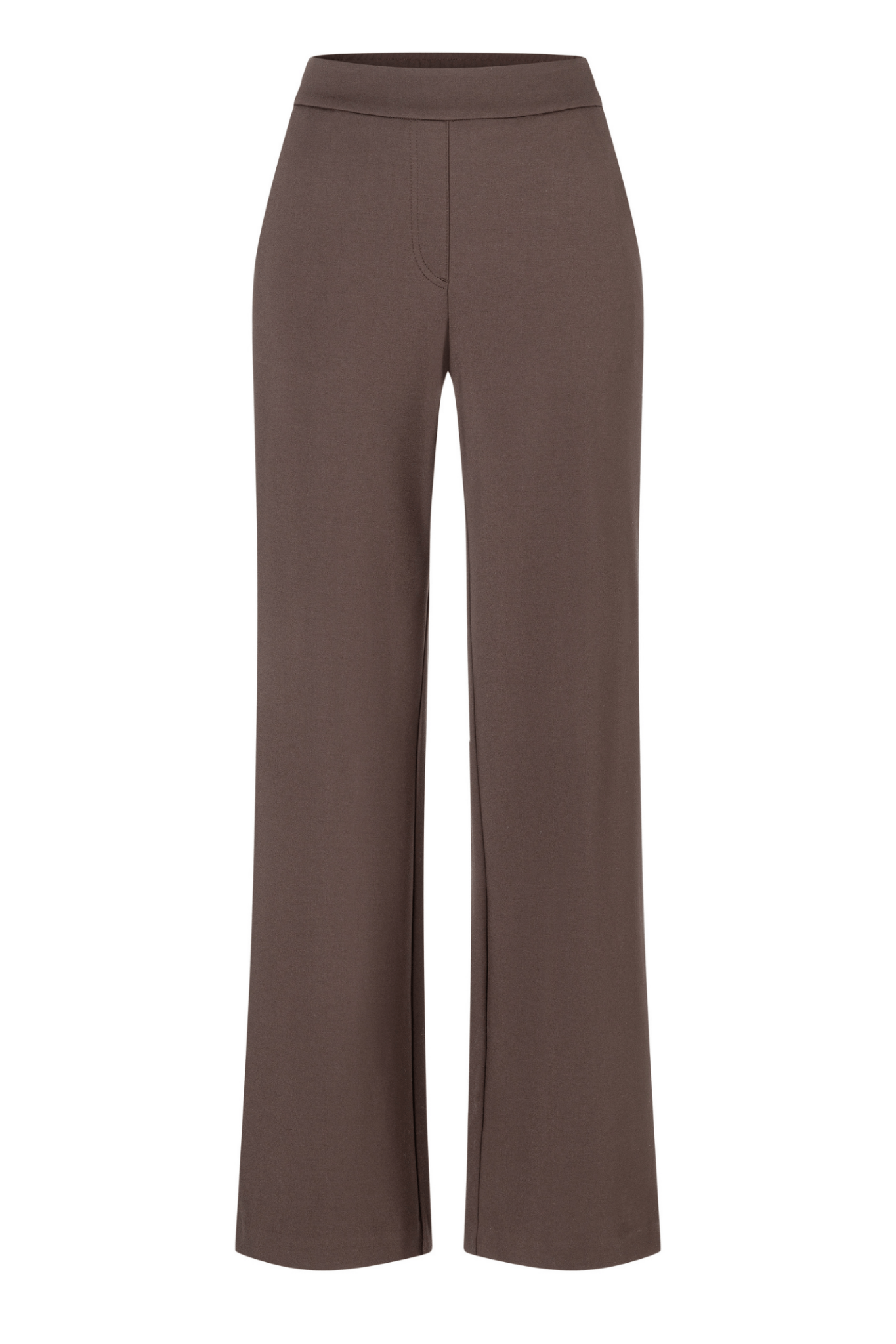MAC Chiara light jersey straight leg trousers in truffle brown – Dotique