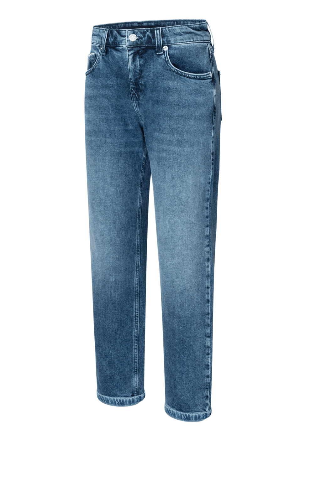 MAC Straight authentic comfort jeans in mid blue random wash – Dotique

