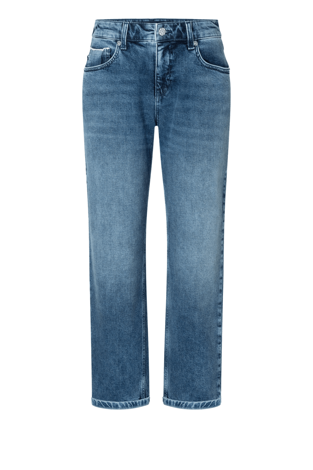 MAC Straight authentic comfort jeans in mid blue random wash – Dotique

