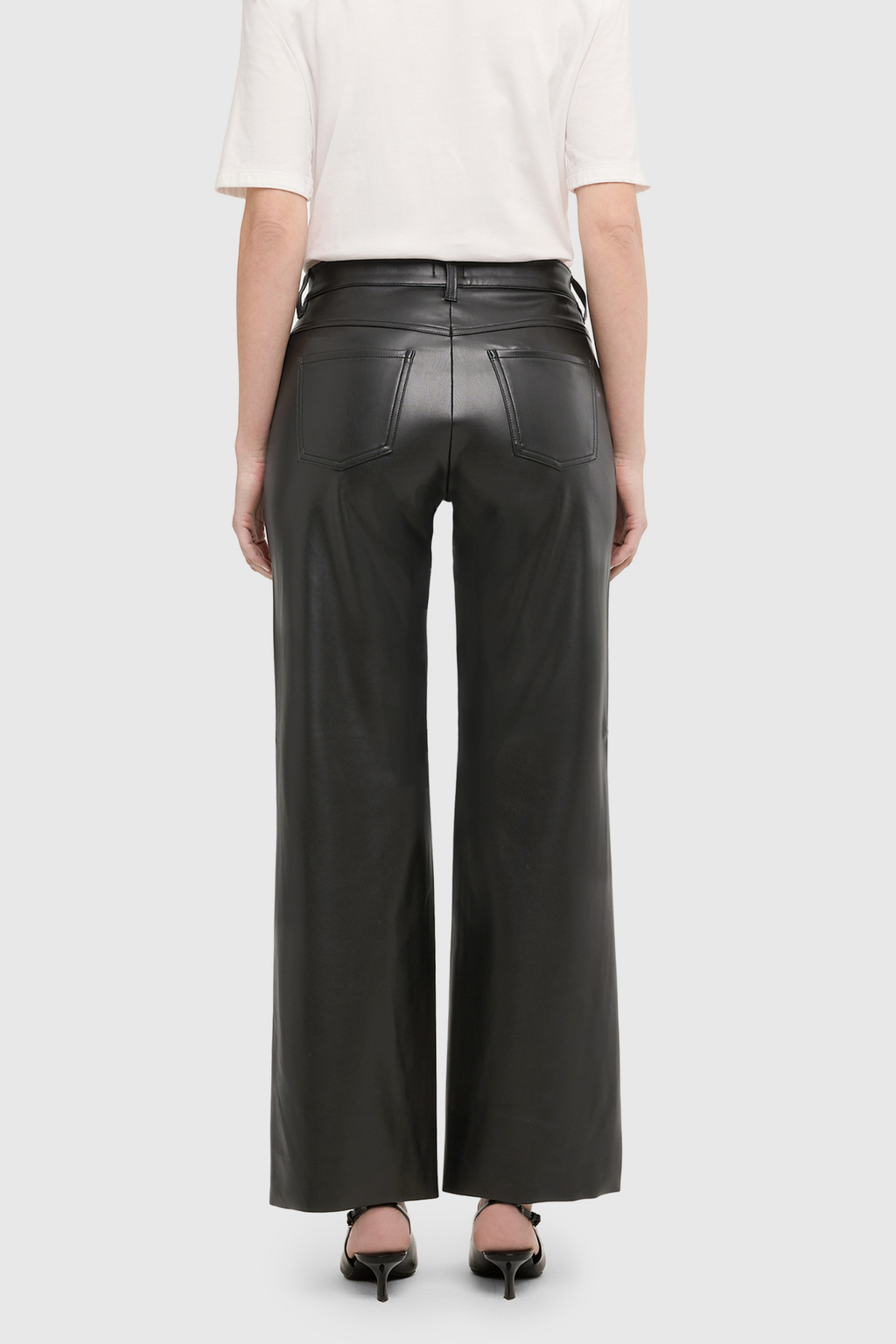 MAC Jeans Wide Leg Faux Leather Trousers – Black | 5264-00-0497-090