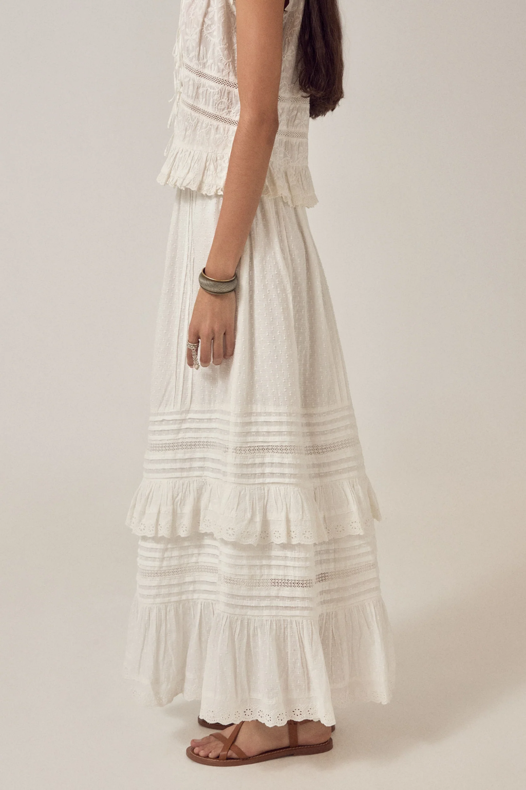 Maison Hotel Allegra Skirt Ponza Moonstone by Maison Hotel, elegant white skirt, shop Maison Hotel at Dotique online.