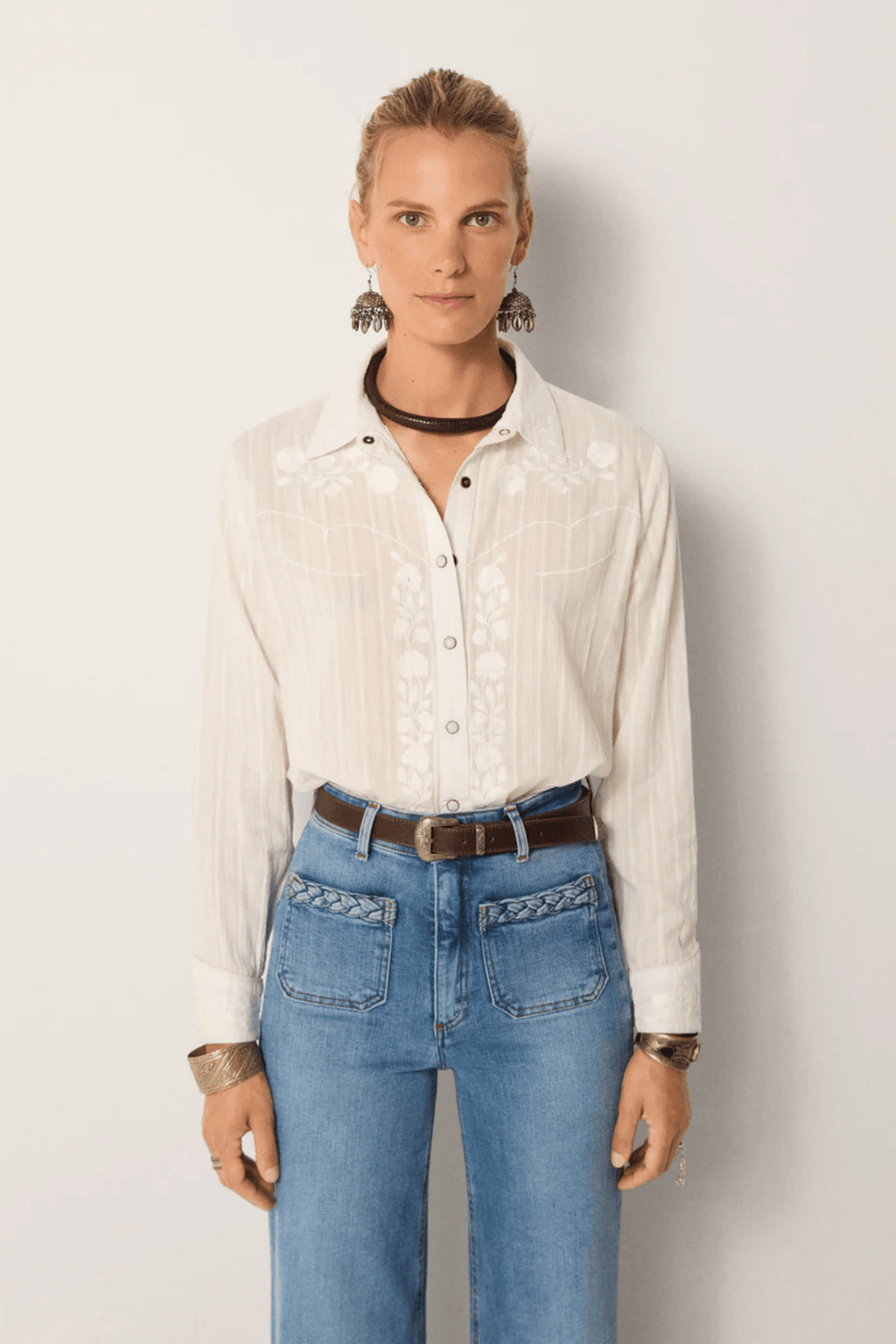 Maison Hotel Django Kerry Luna Blanca Blouse - Dotique - Maison Hotel